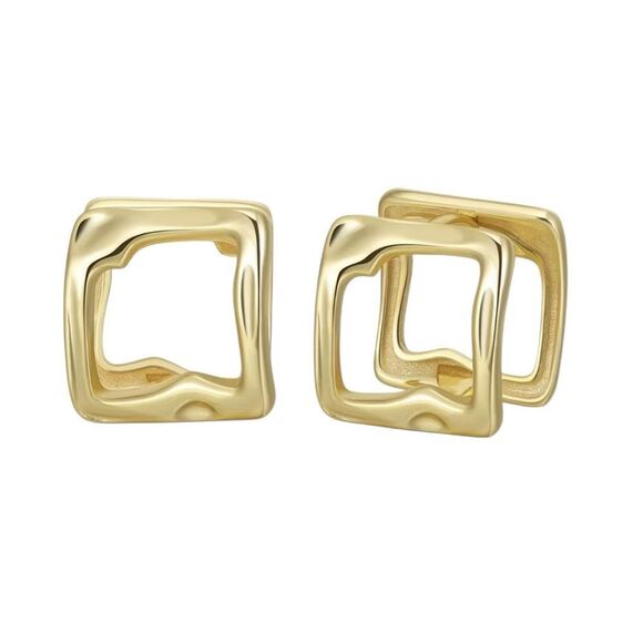 ENA 925 14k over Sterling Silver Cube Shaped Cuff Earrings - Picture 2 of 5